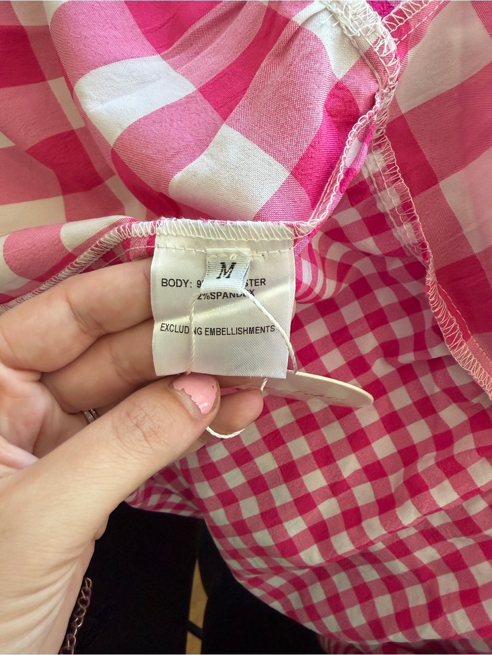Strapless Pink Gingham Maxi Dress - Picture 6 of 6